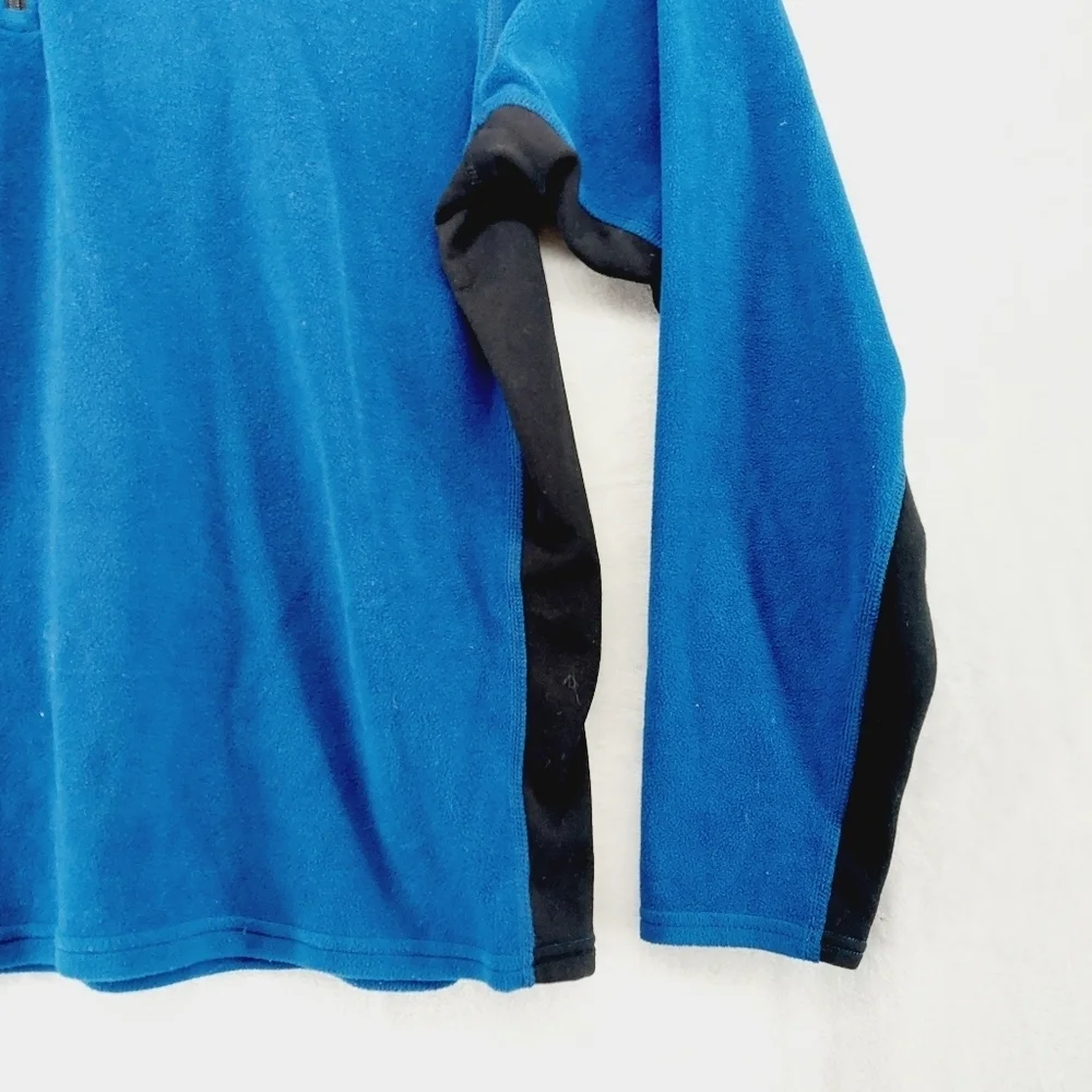The North Face Blue Black Men's Fleece Warm Hiking Work Sweatshirt Top P1720